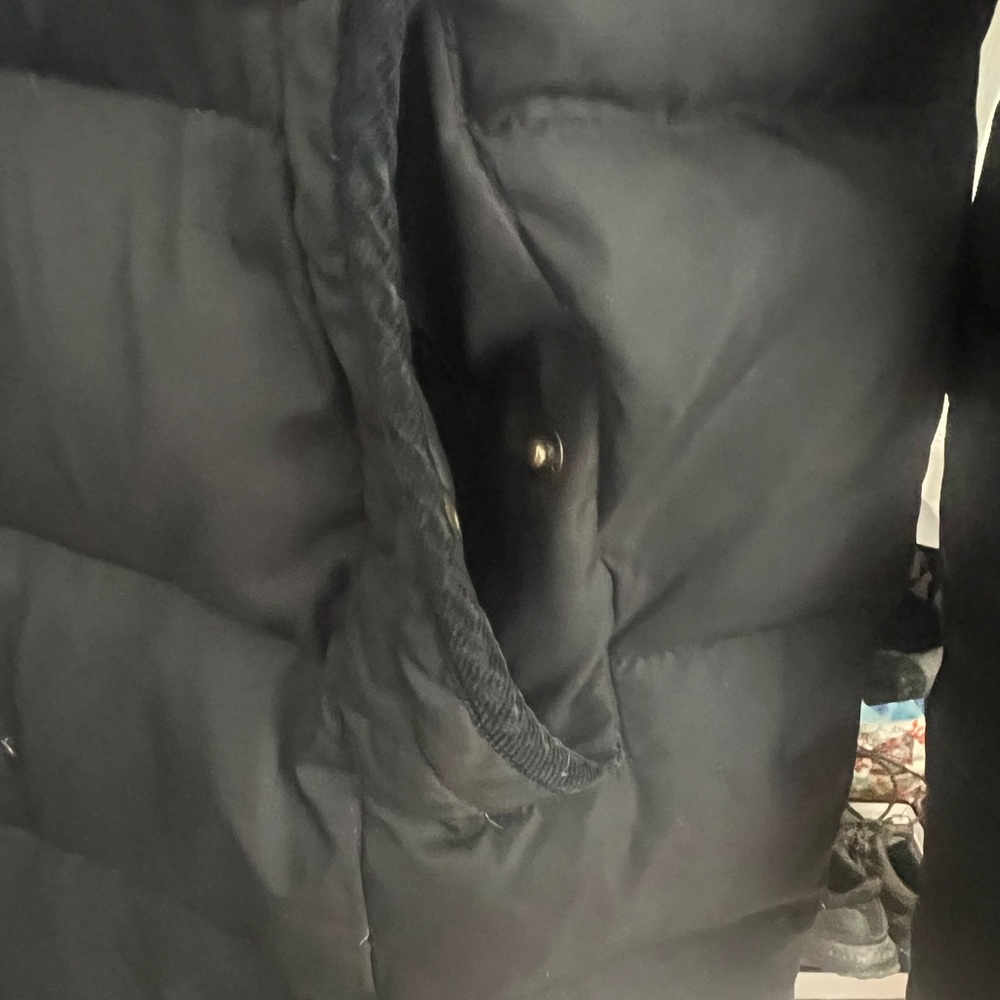 Lauren Ralph Lauren Down Jacket Womens Large Black Puffer Faux Fur - Picture 6 of 10